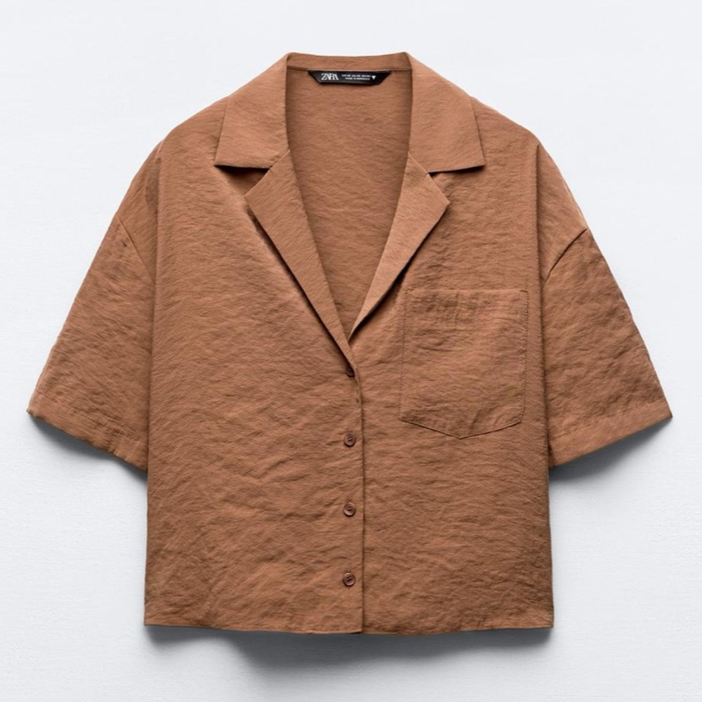 ZARA Relaxed Fit Crop Shirt